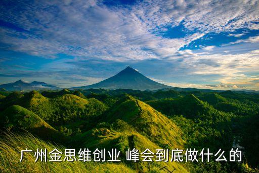  廣州金思維創(chuàng)業(yè) 峰會到底做什么的