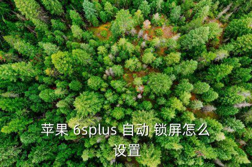 蘋果 6splus 自動(dòng) 鎖屏怎么 設(shè)置
