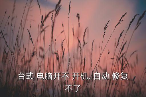 電腦開機(jī)不了自動(dòng)修復(fù)