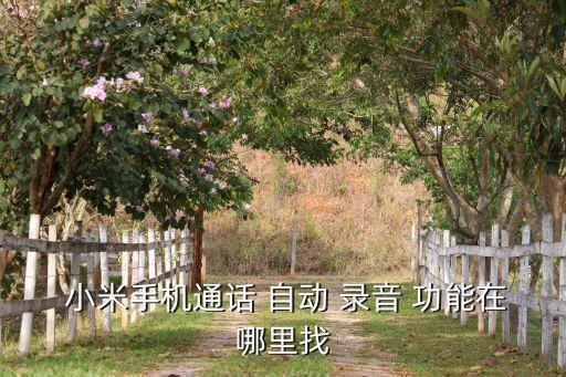  小米手機(jī)通話 自動 錄音 功能在哪里找