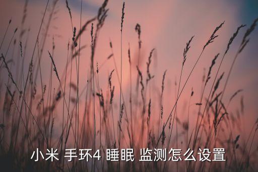 小米 手環(huán)4 睡眠 監(jiān)測怎么設(shè)置