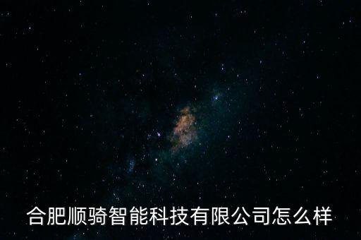 合肥順騎智能科技有限公司怎么樣