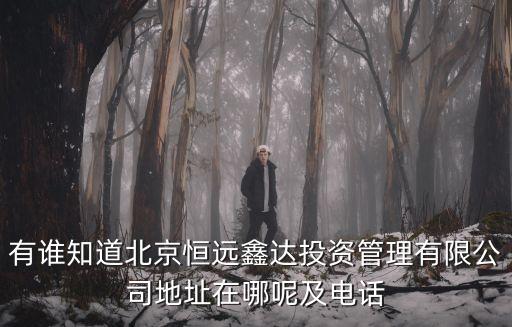 恒遠(yuǎn)智能科技招聘電話多少，有誰知道北京恒遠(yuǎn)鑫達(dá)投資管理有限公司地址在哪呢及電話