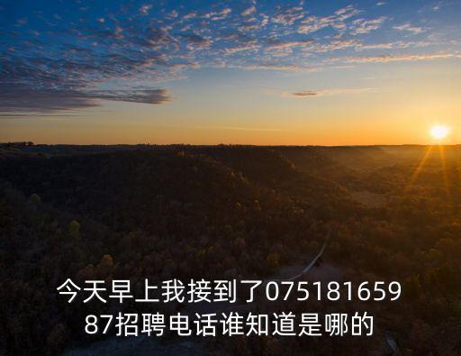 今天早上我接到了07518165987招聘電話(huà)誰(shuí)知道是哪的