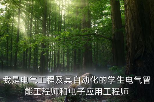 我是電氣工程及其自動化的學生電氣智能工程師和電子應用工程師