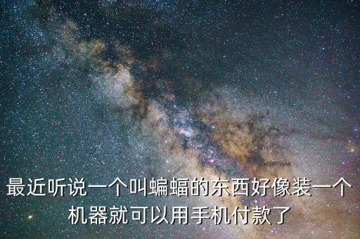 最近聽說一個叫蝙蝠的東西好像裝一個機器就可以用手機付款了