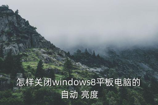 怎樣關(guān)閉windows8平板電腦的 自動 亮度