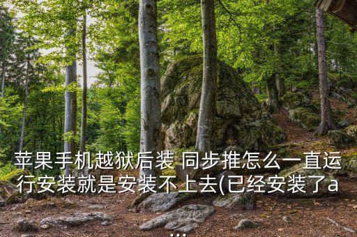 蘋果手機越獄后裝 同步推怎么一直運行安裝就是安裝不上去(已經安裝了a...