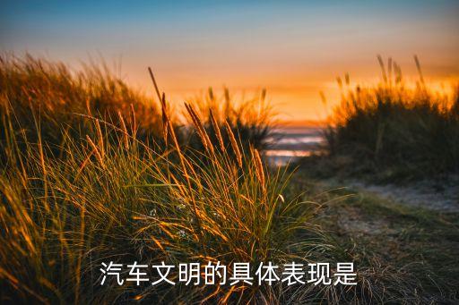 汽車(chē)文明的具體表現(xiàn)是