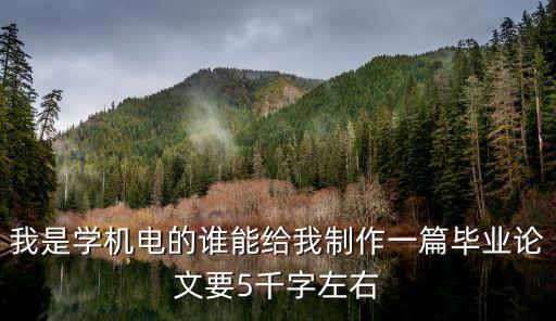 我是學機電的誰能給我制作一篇畢業(yè)論文要5千字左右