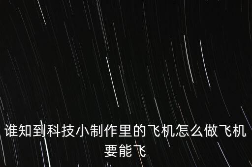 誰知到科技小制作里的飛機怎么做飛機要能飛