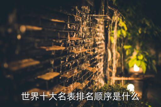 世界十大名表排名順序是什么