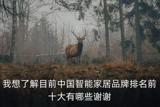 中國智能家居十大名牌，我想了解目前中國智能家居品牌排名前十大有哪些謝謝