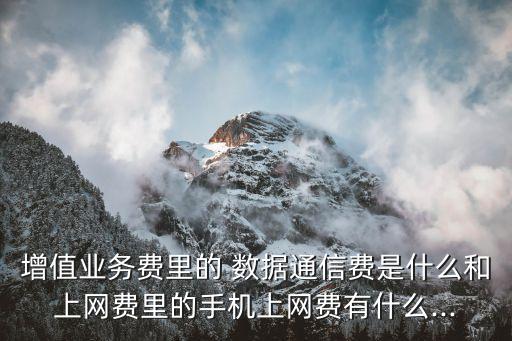 增值業(yè)務(wù)費(fèi)里的 數(shù)據(jù)通信費(fèi)是什么和上網(wǎng)費(fèi)里的手機(jī)上網(wǎng)費(fèi)有什么...