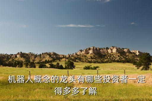  機(jī)器人概念的龍頭有哪些投資者一定得多多了解