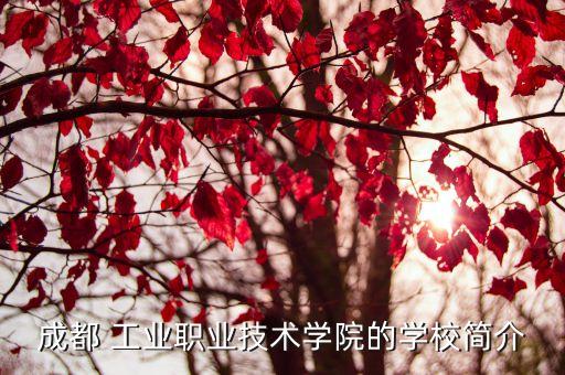 成都 工業(yè)職業(yè)技術(shù)學(xué)院的學(xué)校簡(jiǎn)介