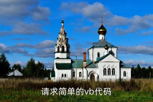 vb編程入門代碼，請求簡單的vb代碼