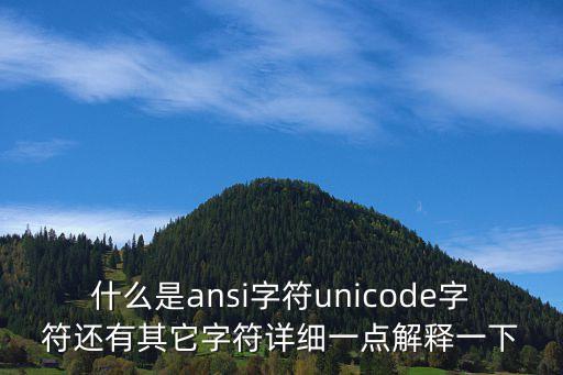 什么是ansi字符unicode字符還有其它字符詳細一點解釋一下