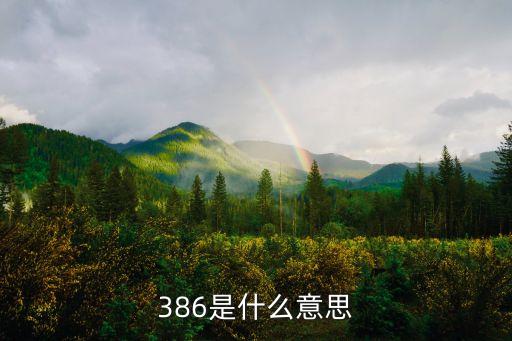 386，386是什么