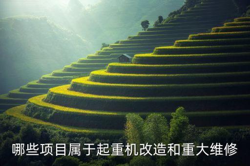 起重機改造，哪些項目屬于起重機改造和重大維修