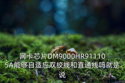 dm9000，網(wǎng)卡芯片DM9000HR911105A能夠自適應(yīng)雙絞線和直通線嗎就是說