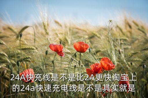 24A快充線是不是比2A更快淘寶上的24a快速充電線是不是其實就是