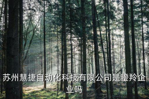 蘇州慧捷自動化科技有限公司是瞪羚企業(yè)嗎