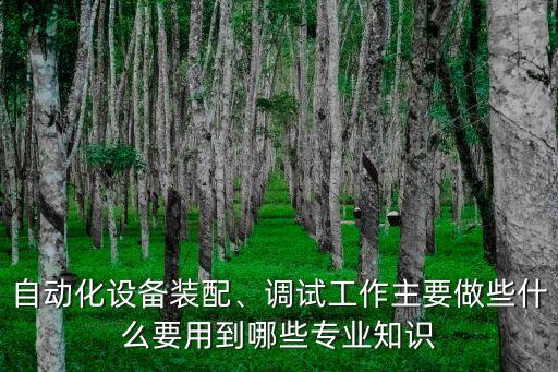自動化設備裝配、調試工作主要做些什么要用到哪些專業(yè)知識