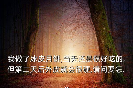 我做了冰皮月餅,當(dāng)天還是很好吃的,但第二天后外皮就會很硬,請問要怎...