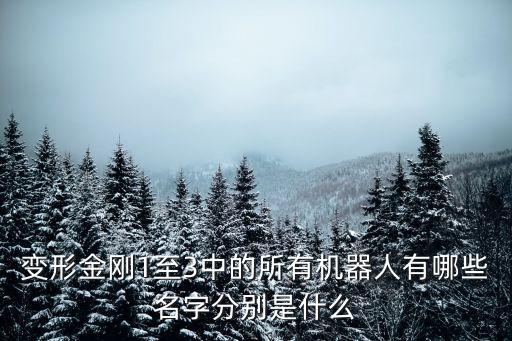 變形金剛1至3中的所有機器人有哪些名字分別是什么