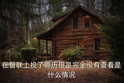 在智聯(lián)上投了簡(jiǎn)歷但是完全沒(méi)有查看是什么情況