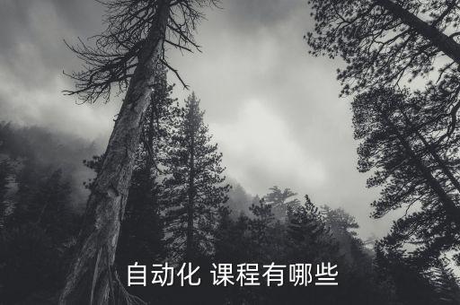  自動(dòng)化 課程有哪些