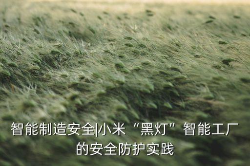 智能制造安全|小米“黑燈”智能工廠(chǎng)的安全防護(hù)實(shí)踐