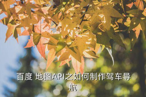  百度 地圖API之如何制作駕車導航