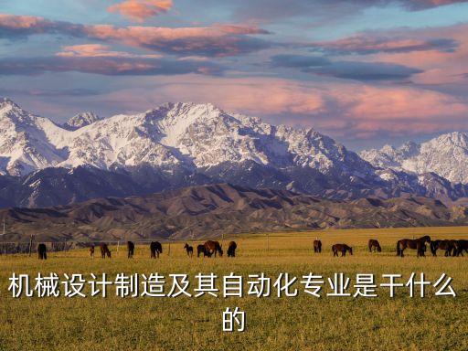 機(jī)械設(shè)計(jì)制造及其自動(dòng)化專業(yè)是干什么的