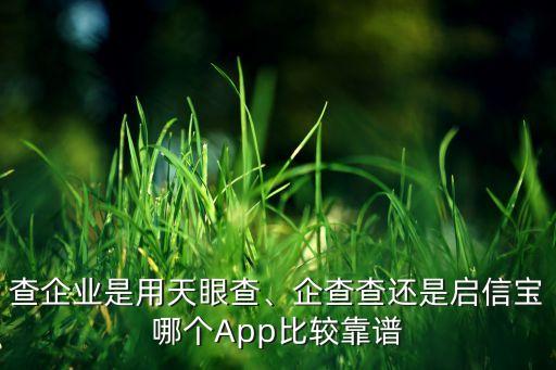 查企業(yè)是用天眼查、企查查還是啟信寶哪個(gè)App比較靠譜