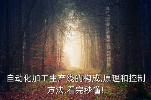 自動(dòng)化加工生產(chǎn)線的構(gòu)成,原理和控制方法,看完秒懂!