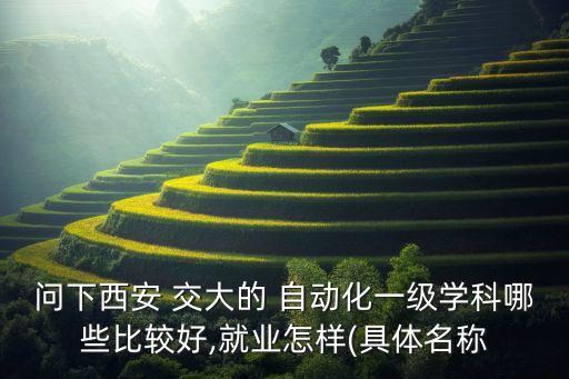 問下西安 交大的 自動(dòng)化一級(jí)學(xué)科哪些比較好,就業(yè)怎樣(具體名稱