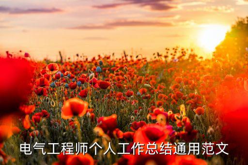 電氣工程師個(gè)人工作總結(jié)通用范文