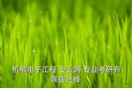  機(jī)械電子工程 專業(yè)跨 專業(yè)考研有哪些選擇