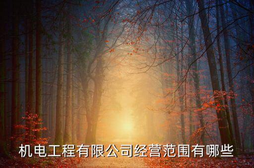 機(jī)電工程有限公司經(jīng)營(yíng)范圍有哪些