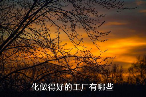 化做得好的工廠有哪些