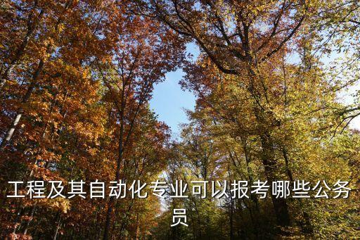 工程及其自動(dòng)化專(zhuān)業(yè)可以報(bào)考哪些公務(wù)員