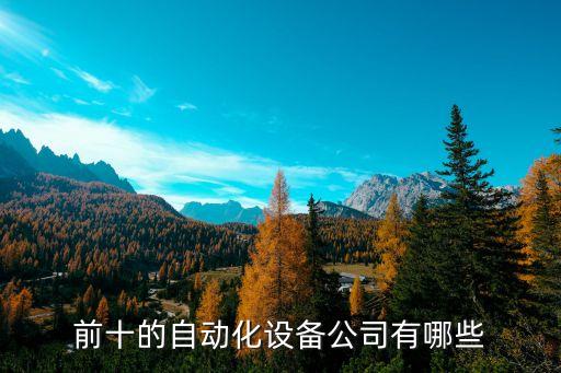 前十的自動化設備公司有哪些